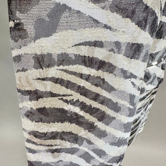 Caché Jacquard Blazer Size 10 Metallic Zebra Floral Print Longline Vintage Y2k - Picture 15 of 16